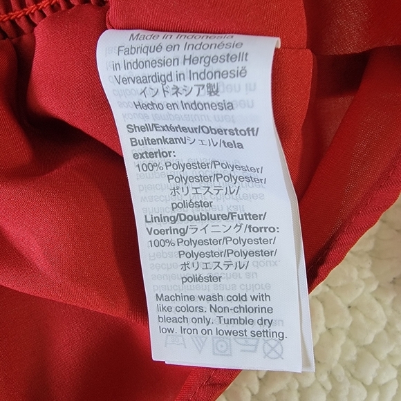 Madewell Georgette Retro Fem Red Floral Blouse Button Accent Ruffle Size XS - Picture 9 of 11